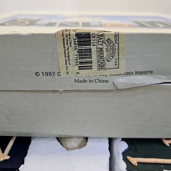 Crazy Mountain Snowman & Block Letters S N O W Figurines NOEL 1997 Vtg Gift Mom - Picture 9 of 13